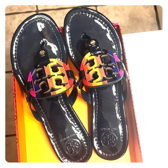 tory burch miller navy rainbow